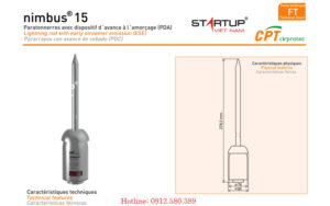 Kim thu sét chủ động Nimbus-15 Bán kính bảo vệ 51m
